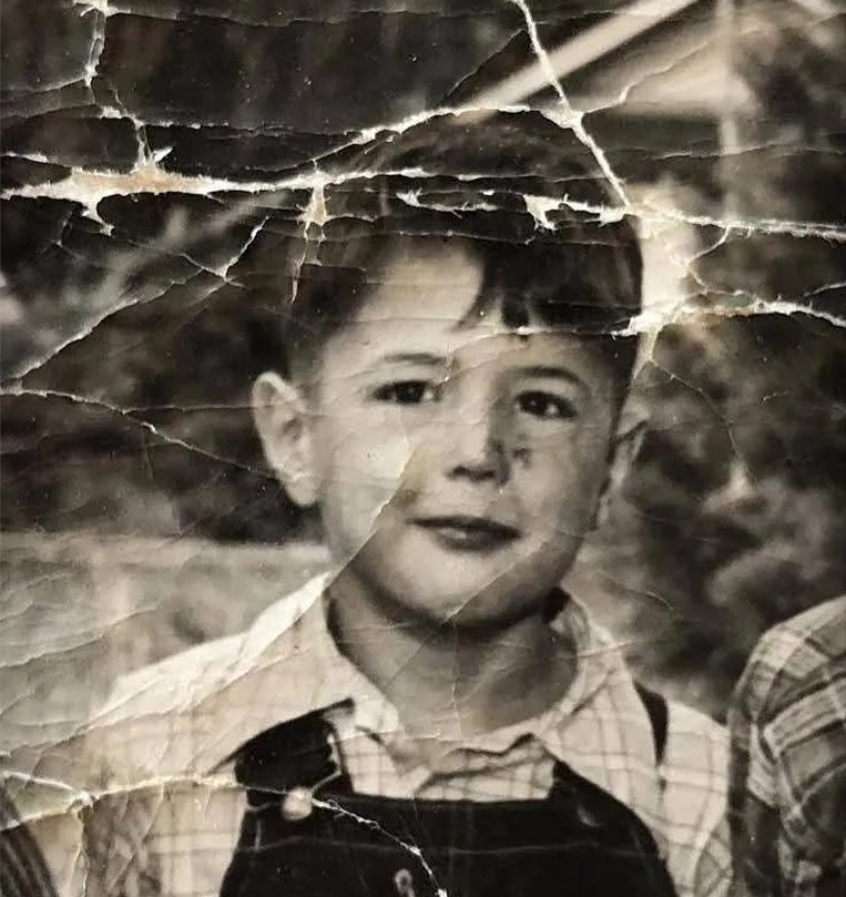 Original damaged photo — Before